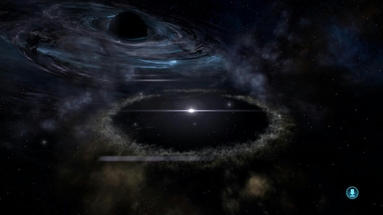 A stellar system neighbouring a black hole